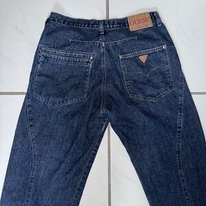 Vtg 80s 90s GUESS Pascal 075 Loose Denim Jeans 32x34 Dark Wash USA EUC